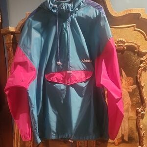 Adidas Teal and Magenta Windbreaker SZ L (M)